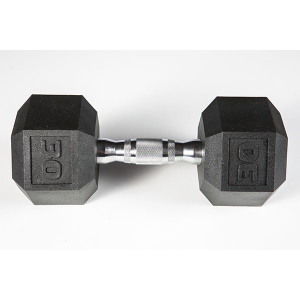 York Barbell 5-50lb Premium PVC Hex Dumbbell Set - Chrome Ergo Handle