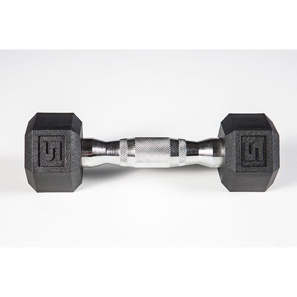 York Barbell 5-50lb Premium PVC Hex Dumbbell Set - Chrome Ergo Handle