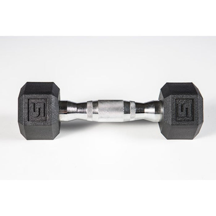 York Barbell 5-50lb Premium PVC Hex Dumbbell Set - Chrome Ergo Handle