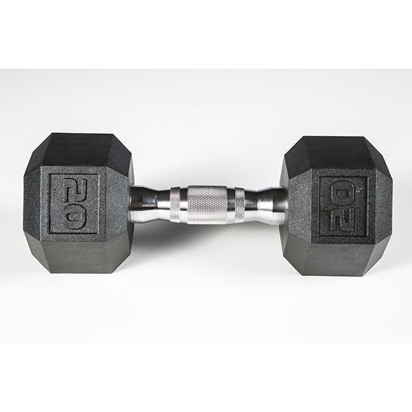 York Barbell 5-50lb Premium PVC Hex Dumbbell Set - Chrome Ergo Handle