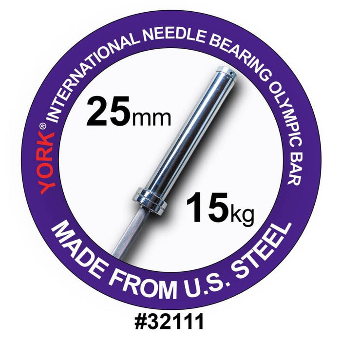 York Barbell North American Women's Needle Bearing Olympic Training Bar