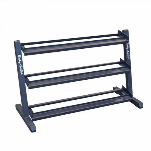 body-solid 3-tier dumbbell rack gdr48b empty