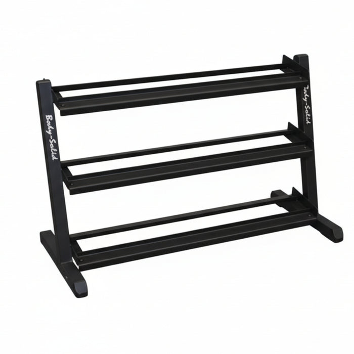 body-solid 3-tier dumbbell rack gdr48b empty