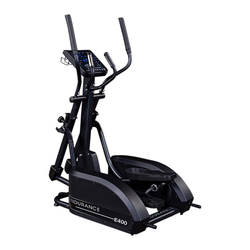 body solid endurance e400 elliptical trainer corner view