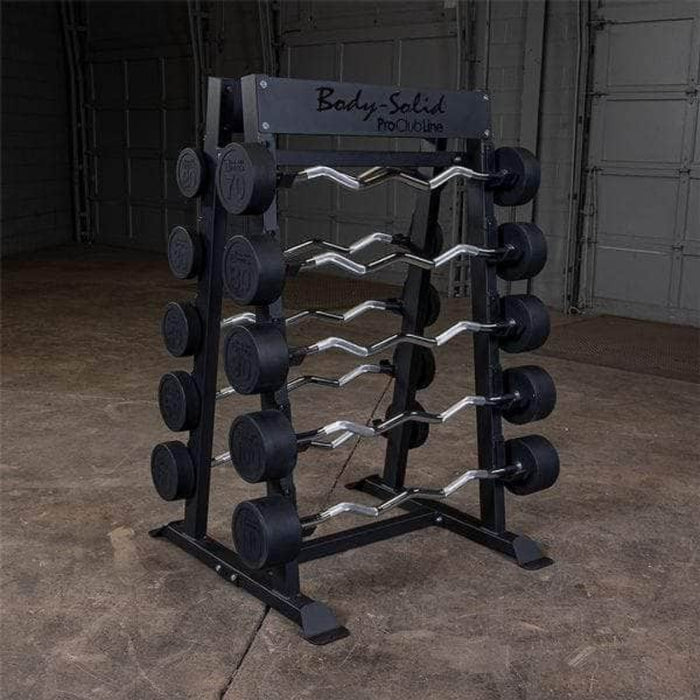 Body Solid Fixed Barbell, Fixed Curl Bar Rack - SBBR100