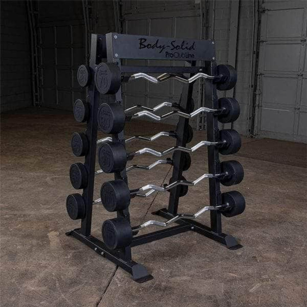 Body Solid Fixed Barbell Set With SBBR100 Rack For Sale — Select Fitness