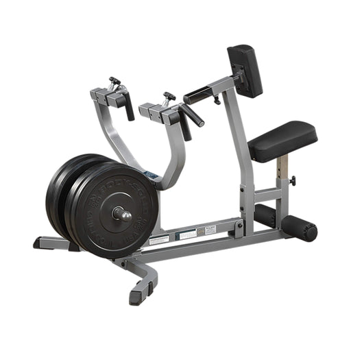 body solid gsrm40 seated row machine corner view