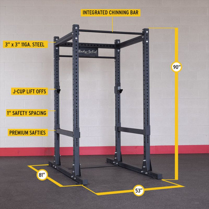 Body-Solid Pro Clubline Power Rack with Safety Straps SPR1000SS