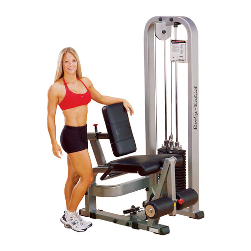 body solid pro clubline sle200g leg extension machine corner view