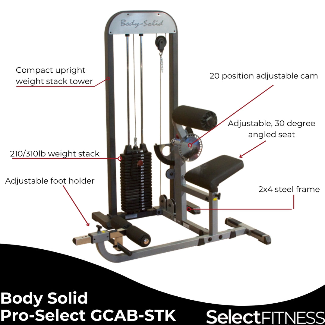 Machine Body Color Body Solid Pro Select Ab Crunch Back Extension - GCAB-STK — Select Fitness