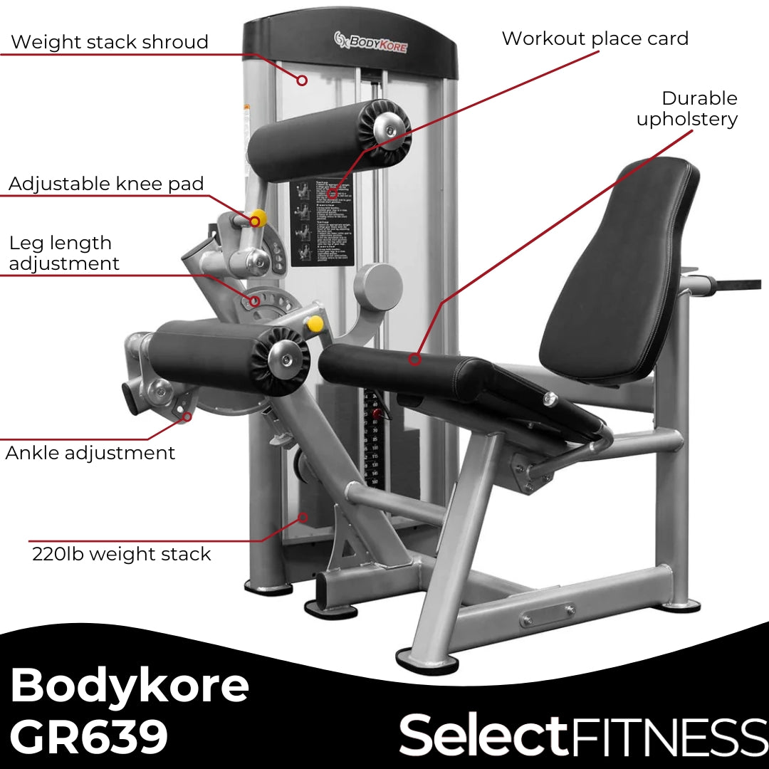 Bodykore GR639 Seated Commercial Leg Extension & Leg Curl Machine