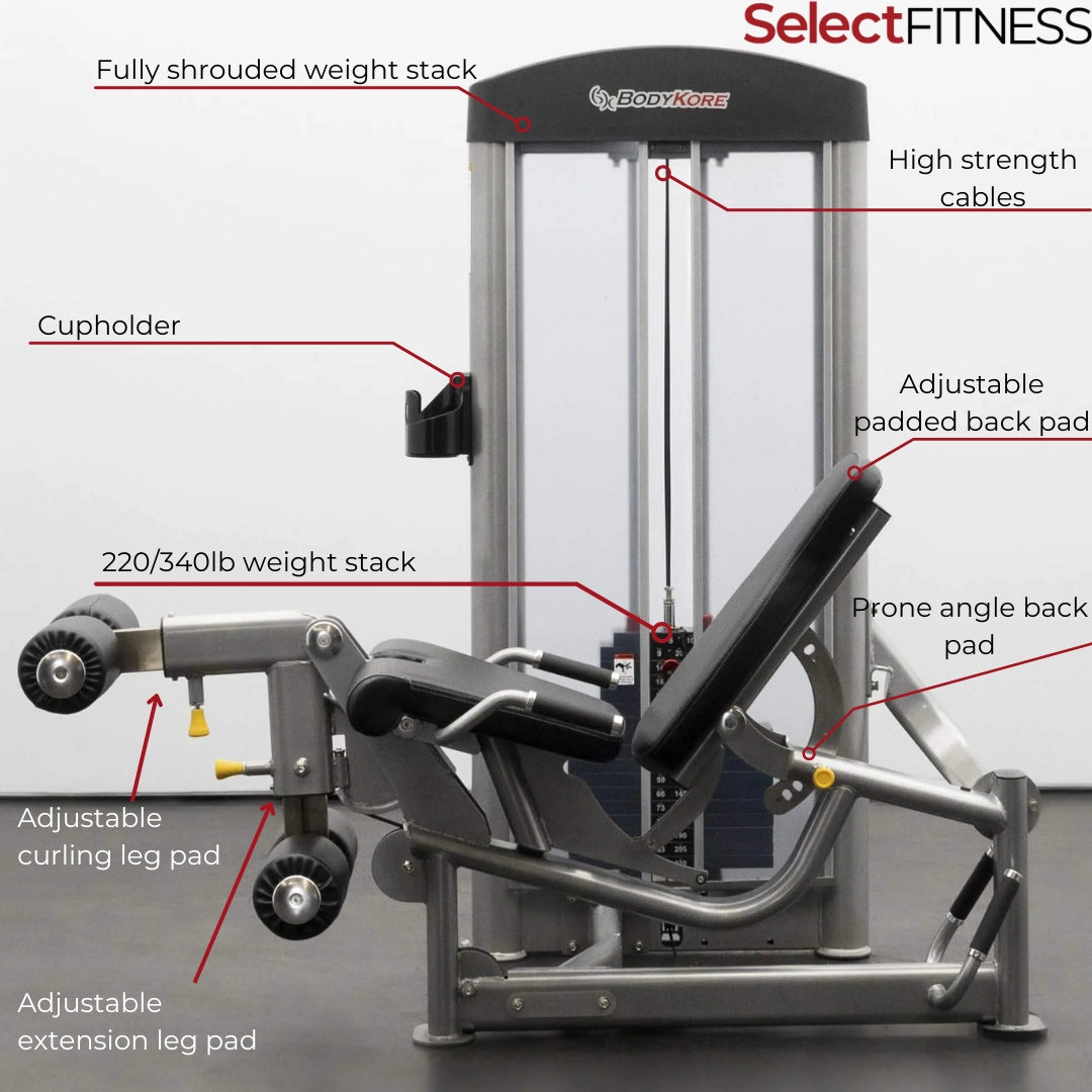 Bodykore GR643 Seated Leg Extension Prone Leg Curl Combo