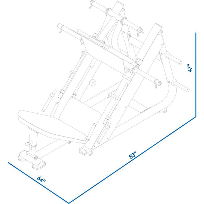 bodykore signature series 45 degree leg press g277 dimensions
