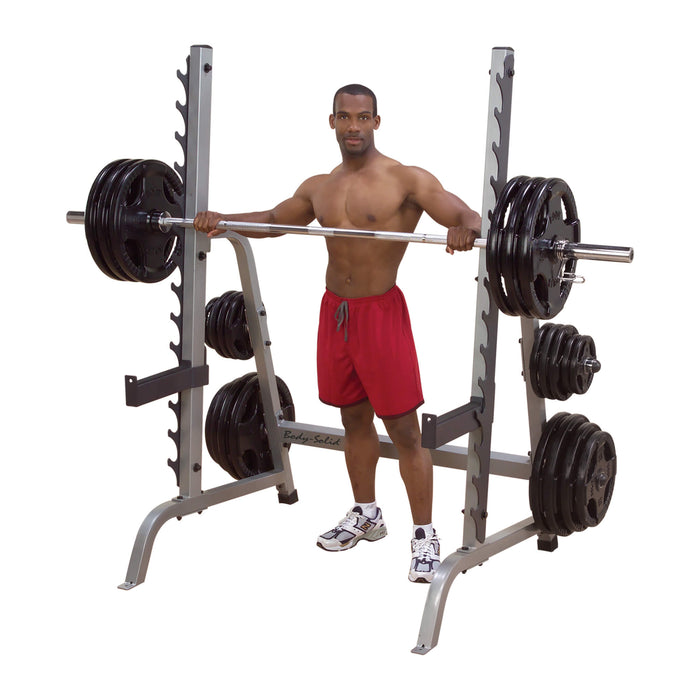 gpr370 multi use squat rack corner view with model