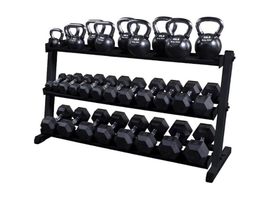5-50lb Dumbbell Set With Bench + (5) Kettlebells - Free Weight Start Package