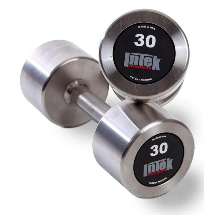 Intek Strength Delta Series Stainless Steel Dumbbells 5 - 25lb Set (5 Pairs)