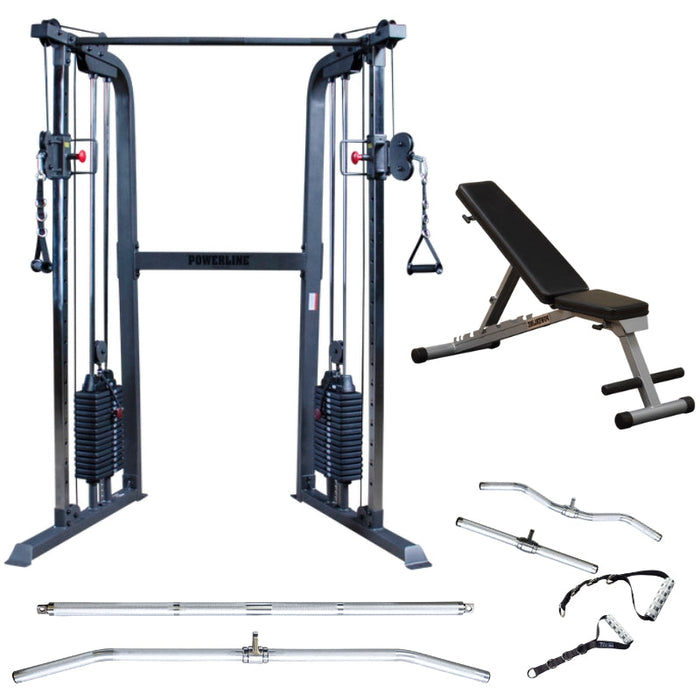 Body-Solid Powerline PFT100 Functional Trainer Gym Package