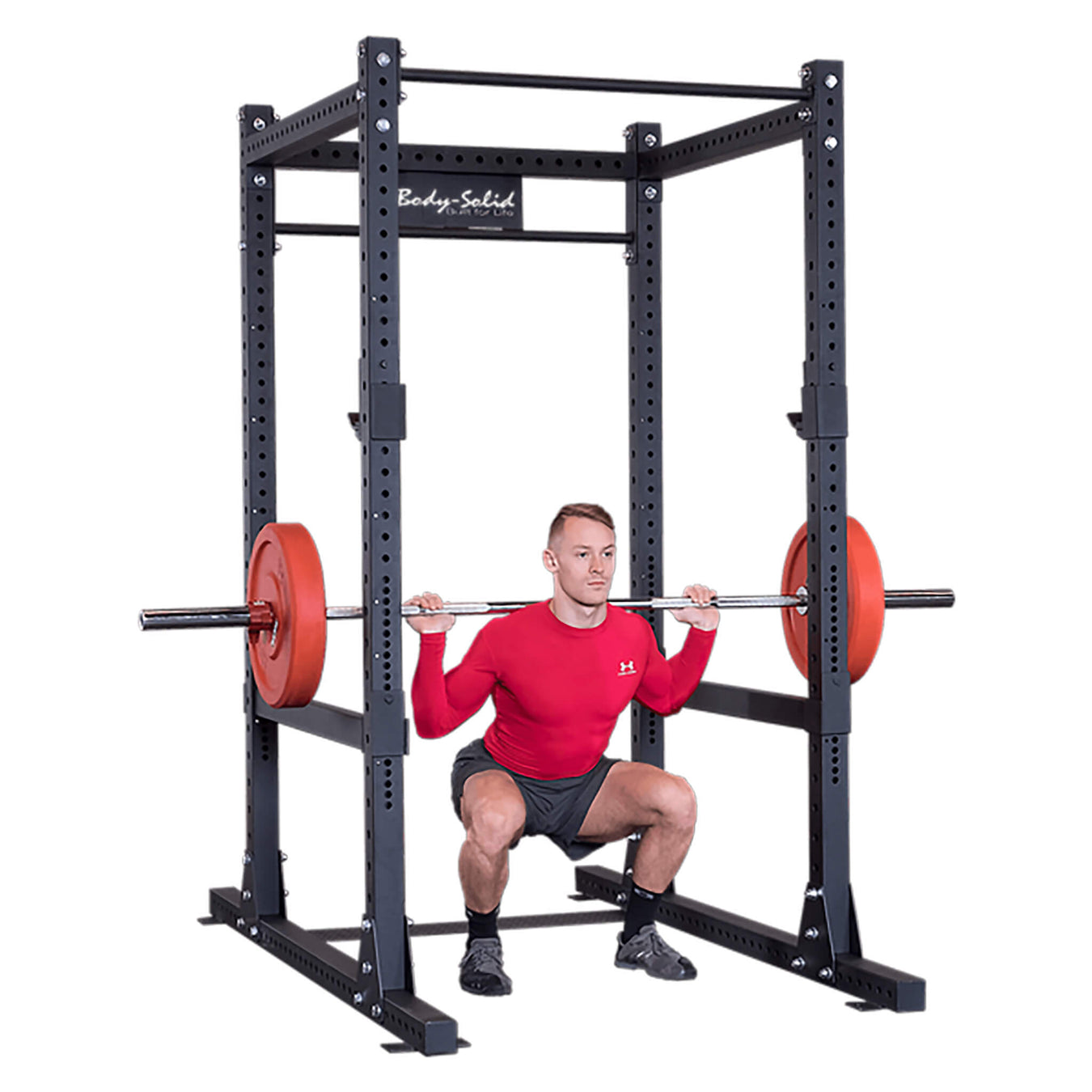 spr1000 commercial power rack front view squat