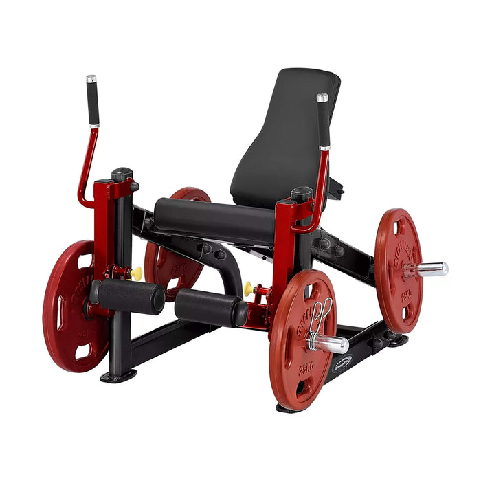 steelflex plle plate loaded leg extension machine corner view