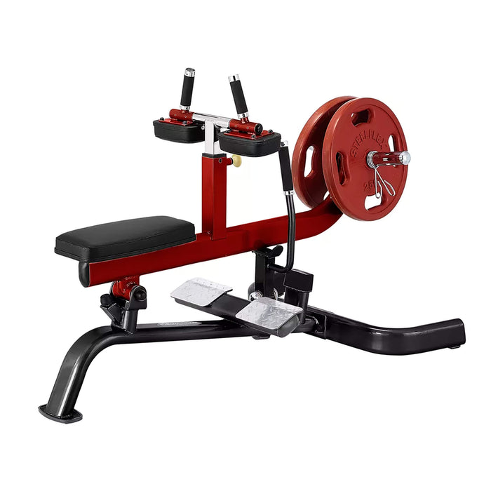 steelflex plsc plate loaded seated calf machine corner view