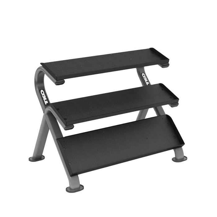 TKO 5-50 Lb. Dumbbell Set with 890HDR 3 Tier Commercial Rack