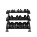 TKO 5-50 Lb. Dumbbell Set with 890HDR 3 Tier Commercial Rack