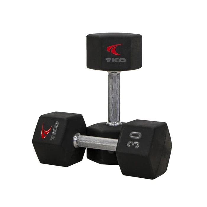 TKO 5-50 Lb. Dumbbell Set with 890HDR 3 Tier Commercial Rack