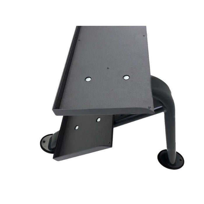 TKO 5-50lb Rubber Hex Dumbbell Set with 2-Tier Rack