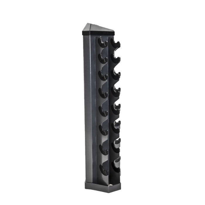 TKO 8-Pair Tri-Grip Urethane Hex Dumbbell Set with Rack