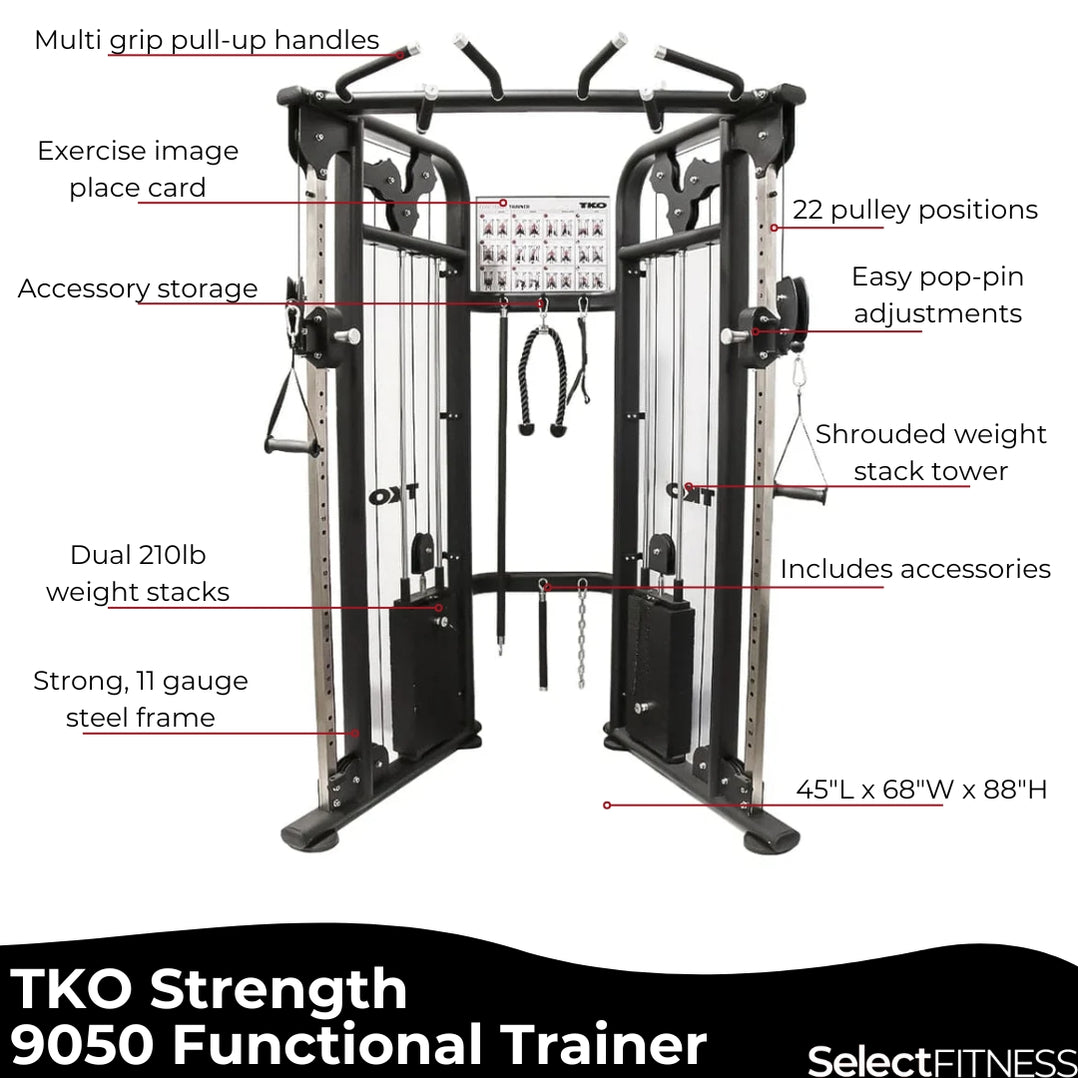 TKO 9050 Functional Trainer Dual Cable Machine — Select Fitness