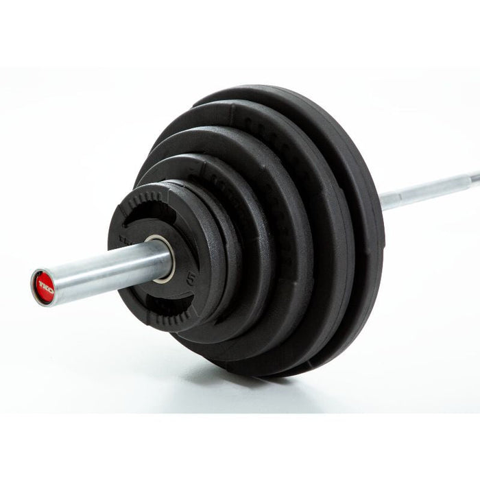 TKO Olympic Rubber Plate and Barbell Set, 300lb Plates + 1500lb Cap Bar