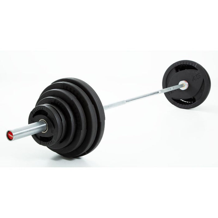 TKO Olympic Rubber Plate and Barbell Set, 300lb Plates + 500lb Cap Bar