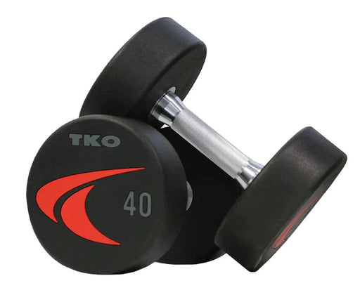 TKO Signature Round Urethane Dumbbell Set With Rack