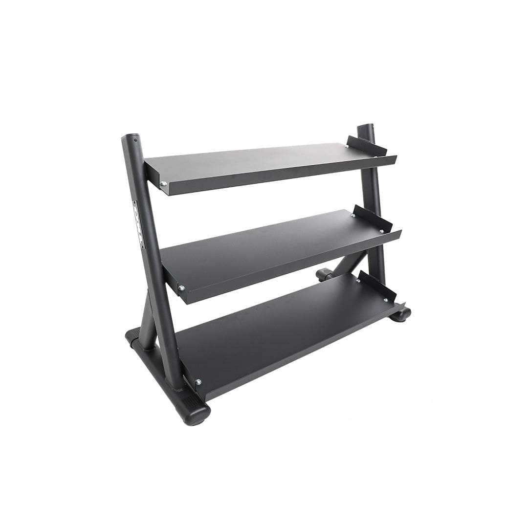 Stretch And Set Rack TKO Strength 3-Tier Shelf Style Dumbbell Rack 6235-B — Select Fitness