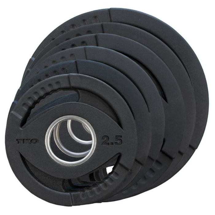 TKO Olympic Rubber Plate and Barbell Set, 300lb Plates + 500lb Cap Bar