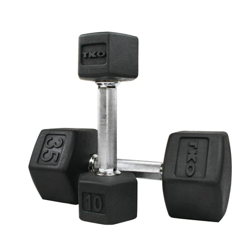 TKO Tri-Grip Hex Rubber Dumbbells and Sets