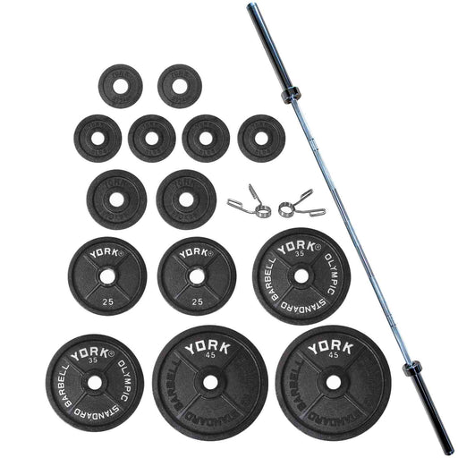 York Barbell Legacy Cast Iron Milled Olympic Weight Plate Set