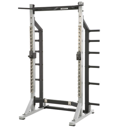 york barbell sts half squat rack corner view white